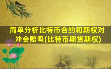 简单分析比特币合约和期权对冲会赔吗(比特币期货期权)