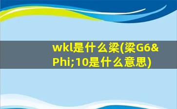 wkl是什么梁(梁G6Φ10是什么意思)