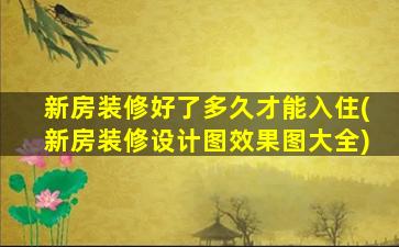 新房装修好了多久才能入住(新房装修设计图效果图大全)