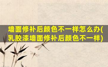 墙面修补后颜色不一样怎么办(乳胶漆墙面修补后颜色不一样)