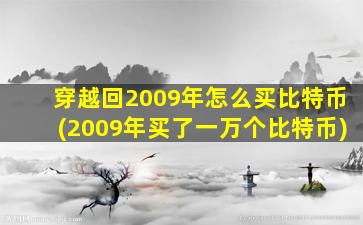穿越回2009年怎么买比特币(2009年买了一万个比特币)