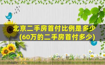 北京二手房首付比例是多少(60万的二手房首付多少)
