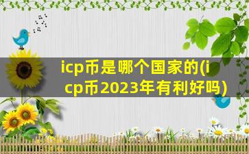 icp币是哪个国家的(icp币2023年有利好吗)