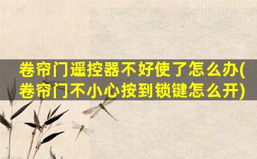 卷帘门遥控器不好使了怎么办(卷帘门不小心按到锁键怎么开)