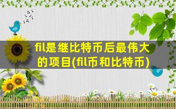 fil是继比特币后最伟大的项目(fil币和比特币)