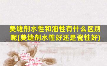 美缝剂水性和油性有什么区别呢(美缝剂水性好还是瓷性好)