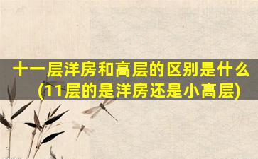 十一层洋房和高层的区别是什么(11层的是洋房还是小高层)