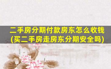 二手房分期付款房东怎么收钱(买二手房走房东分期安全吗)