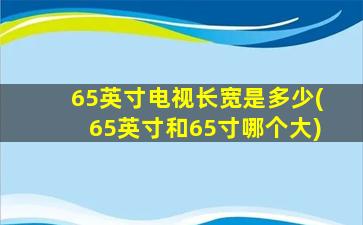 65英寸电视长宽是多少(65英寸和65寸哪个大)