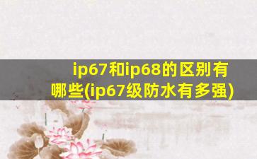 ip67和ip68的区别有哪些(ip67级防水有多强)