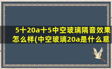 5十20a十5中空玻璃隔音效果怎么样(中空玻璃20a是什么意思)