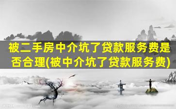 被二手房中介坑了贷款服务费是否合理(被中介坑了贷款服务费)