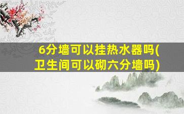 6分墙可以挂热水器吗(卫生间可以砌六分墙吗)