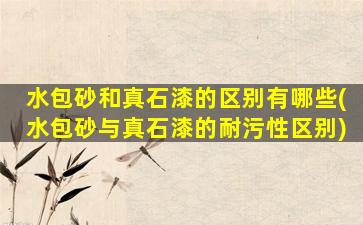 水包砂和真石漆的区别有哪些(水包砂与真石漆的耐污性区别)