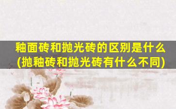 釉面砖和抛光砖的区别是什么(抛釉砖和抛光砖有什么不同)