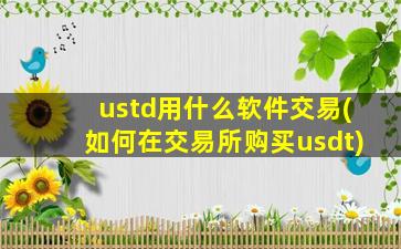 ustd用什么软件交易(如何在交易所购买usdt)