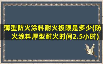 薄型防火涂料耐火极限是多少(防火涂料厚型耐火时间2.5小时)