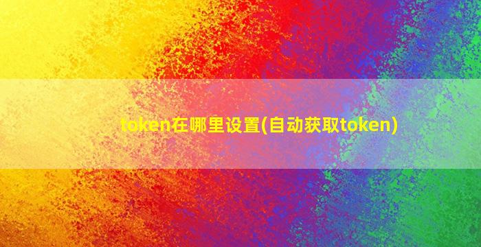 token在哪里设置(自动获取token)