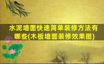 水泥墙面快速简单装修方法有哪些(木板墙面装修效果图)