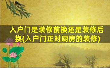 入户门是装修前换还是装修后换(入户门正对厨房的装修)
