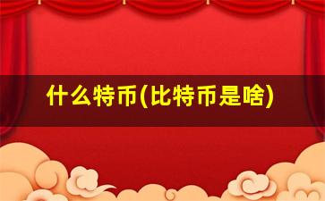 什么特币(比特币是啥)