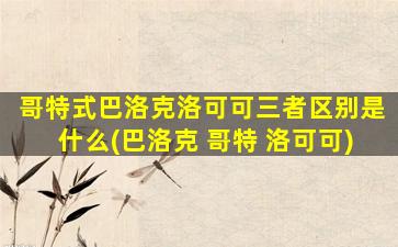 哥特式巴洛克洛可可三者区别是什么(巴洛克 哥特 洛可可)