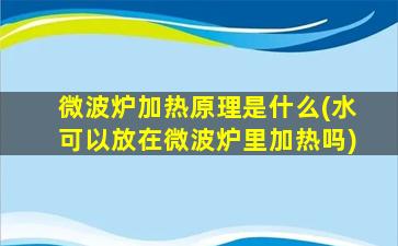微波炉加热原理是什么(水可以放在微波炉里加热吗)
