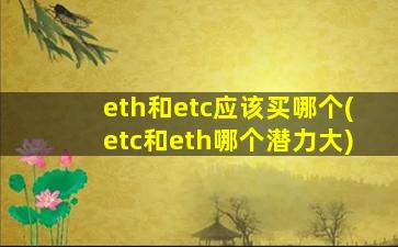 eth和etc应该买哪个(etc和eth哪个潜力大)
