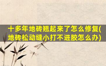 十多年地砖翘起来了怎么修复(地砖松动缝小打不进胶怎么办)