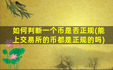 如何判断一个币是否正规(能上交易所的币都是正规的吗)