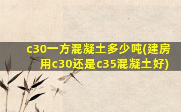 c30一方混凝土多少吨(建房用c30还是c35混凝土好)
