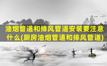 油烟管道和排风管道安装要注意什么(厨房油烟管道和排风管道)