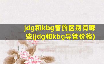 jdg和kbg管的区别有哪些(jdg和kbg导管价格)