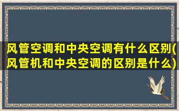 风管空调和中央空调有什么区别(风管机和中央空调的区别是什么)