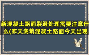 新混凝土路面裂缝处理需要注意什么(昨天浇筑混凝土路面今天出现裂缝)