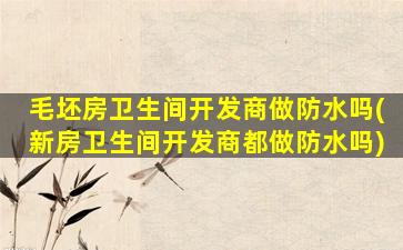 毛坯房卫生间开发商做防水吗(新房卫生间开发商都做防水吗)