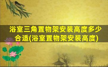 浴室三角置物架安装高度多少合适(浴室置物架安装高度)