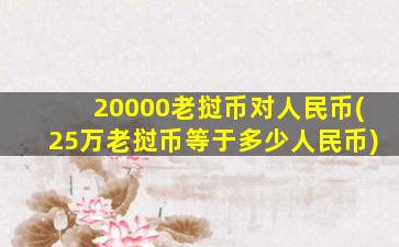 20000老挝币对人民币(25万老挝币等于多少人民币)