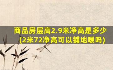 商品房层高2.9米净高是多少(2米72净高可以铺地暖吗)