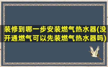 装修到哪一步安装燃气热水器(没开通燃气可以先装燃气热水器吗)