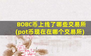 BOBC币上线了哪些交易所(pot币现在在哪个交易所)