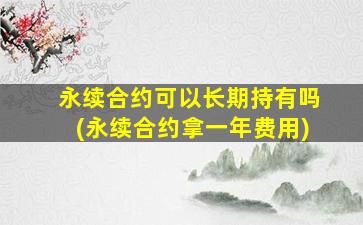 永续合约可以长期持有吗(永续合约拿一年费用)