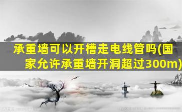 承重墙可以开槽走电线管吗(国家允许承重墙开洞超过300m)