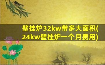 壁挂炉32kw带多大面积(24kw壁挂炉一个月费用)