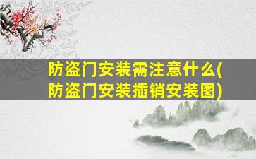 防盗门安装需注意什么(防盗门安装插销安装图)