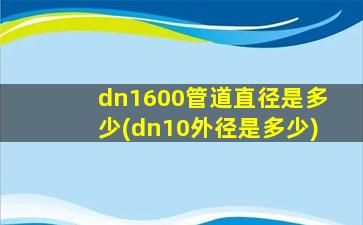 dn1600管道直径是多少(dn10外径是多少)