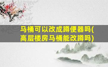 马桶可以改成蹲便器吗(高层楼房马桶能改蹲吗)