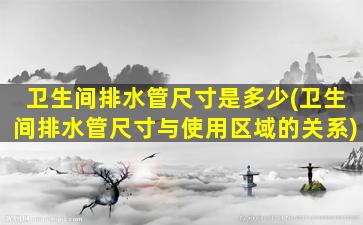 卫生间排水管尺寸是多少(卫生间排水管尺寸与使用区域的关系)