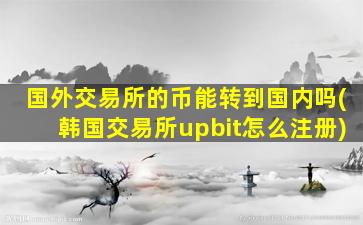 国外交易所的币能转到国内吗(韩国交易所upbit怎么注册)