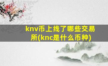 knv币上线了哪些交易所(knc是什么币种)